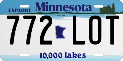 MN license plate 772LOT