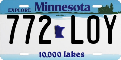 MN license plate 772LOY