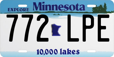 MN license plate 772LPE
