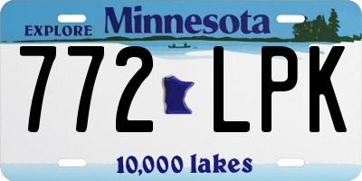 MN license plate 772LPK