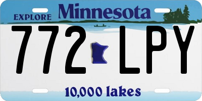 MN license plate 772LPY