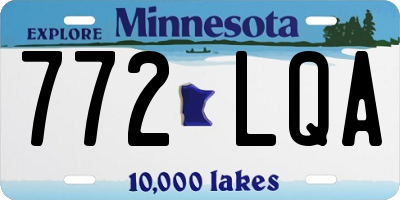 MN license plate 772LQA