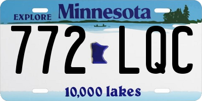 MN license plate 772LQC