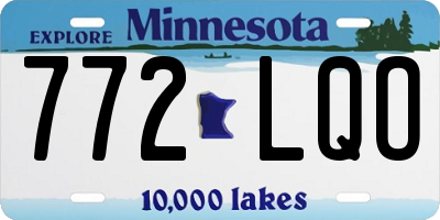 MN license plate 772LQO