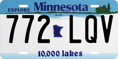 MN license plate 772LQV