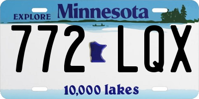 MN license plate 772LQX