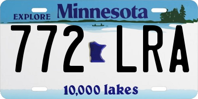 MN license plate 772LRA