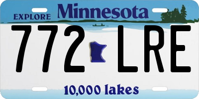 MN license plate 772LRE