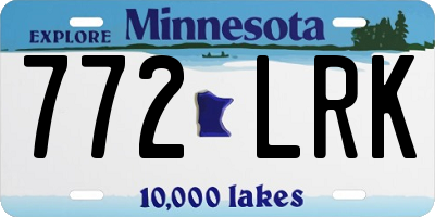 MN license plate 772LRK