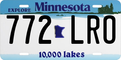 MN license plate 772LRO