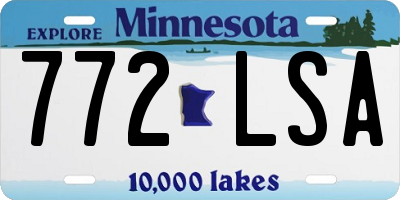 MN license plate 772LSA