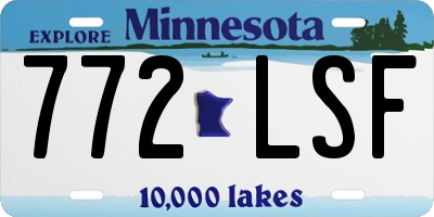 MN license plate 772LSF