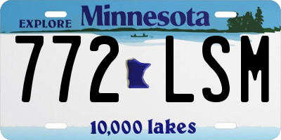 MN license plate 772LSM