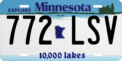 MN license plate 772LSV