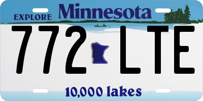 MN license plate 772LTE
