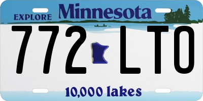 MN license plate 772LTO