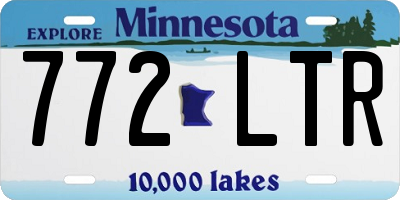 MN license plate 772LTR