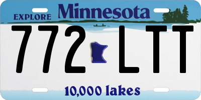 MN license plate 772LTT