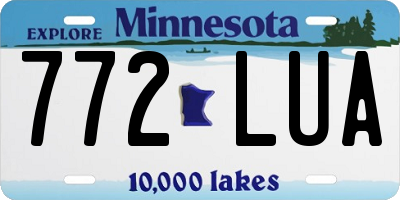 MN license plate 772LUA