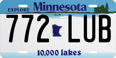 MN license plate 772LUB