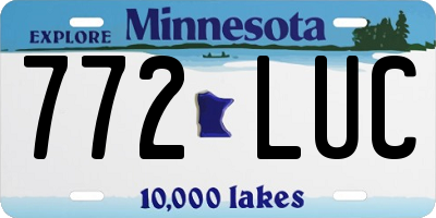 MN license plate 772LUC
