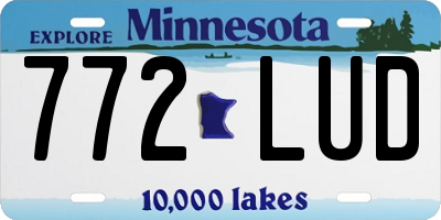 MN license plate 772LUD