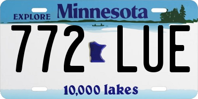 MN license plate 772LUE