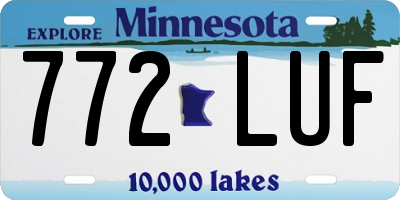 MN license plate 772LUF