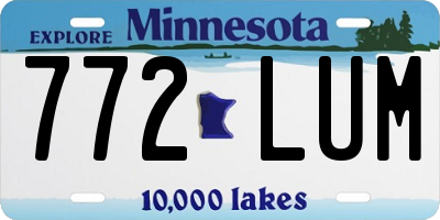 MN license plate 772LUM
