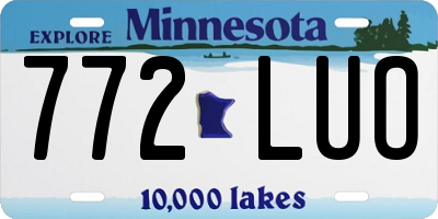 MN license plate 772LUO