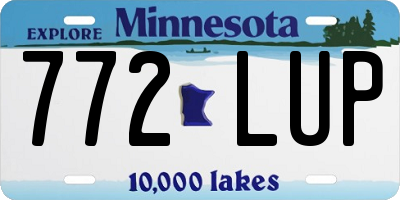 MN license plate 772LUP