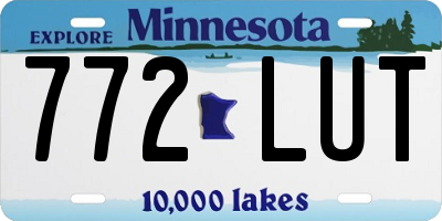 MN license plate 772LUT