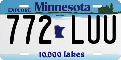 MN license plate 772LUU