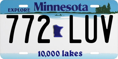MN license plate 772LUV