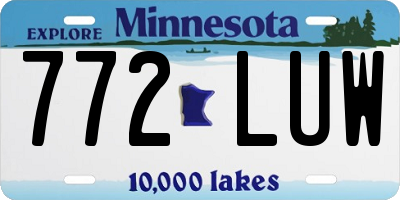 MN license plate 772LUW