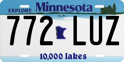 MN license plate 772LUZ