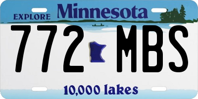 MN license plate 772MBS