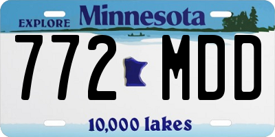 MN license plate 772MDD