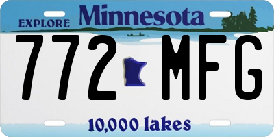 MN license plate 772MFG