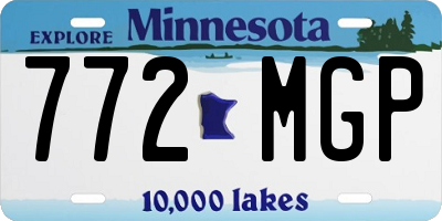 MN license plate 772MGP