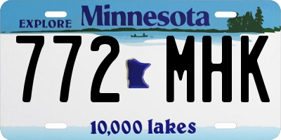 MN license plate 772MHK