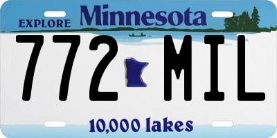 MN license plate 772MIL