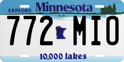 MN license plate 772MIO