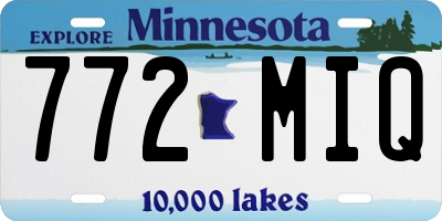 MN license plate 772MIQ