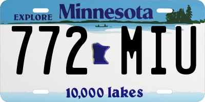 MN license plate 772MIU