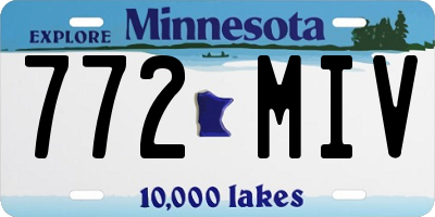MN license plate 772MIV