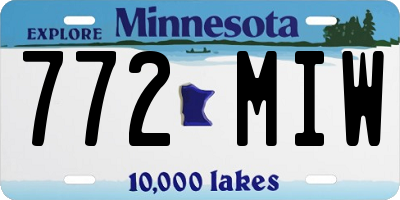 MN license plate 772MIW