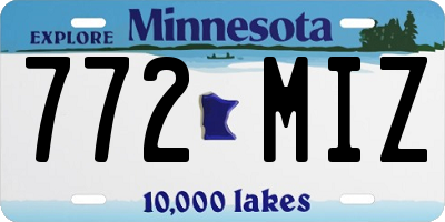 MN license plate 772MIZ