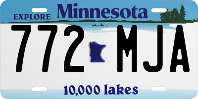 MN license plate 772MJA