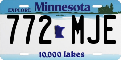 MN license plate 772MJE